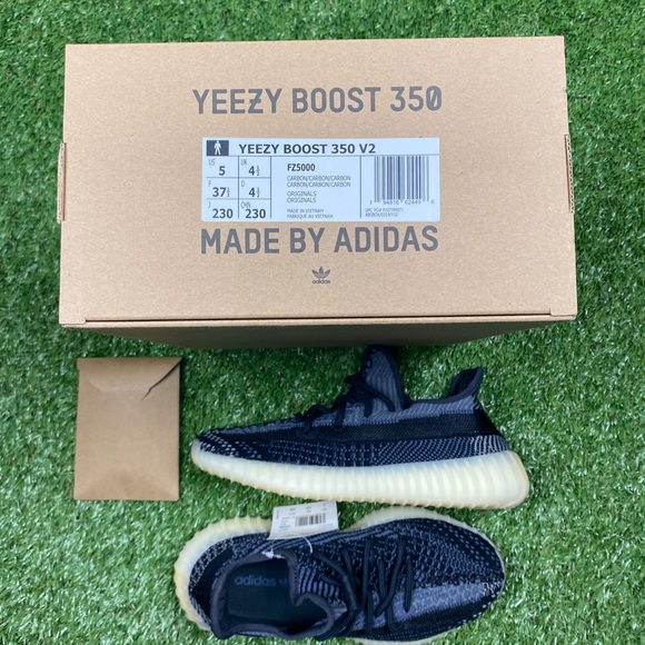 Brand new with box Adidas Yeezy 350 v2 carbon size 5 US - Picture 7 of 10